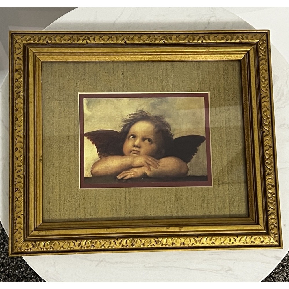 Vtg Raphael's Cherubs Angels Litho Madonna Cottage Granny Religious Wall Decor‎
